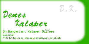 denes kalaper business card